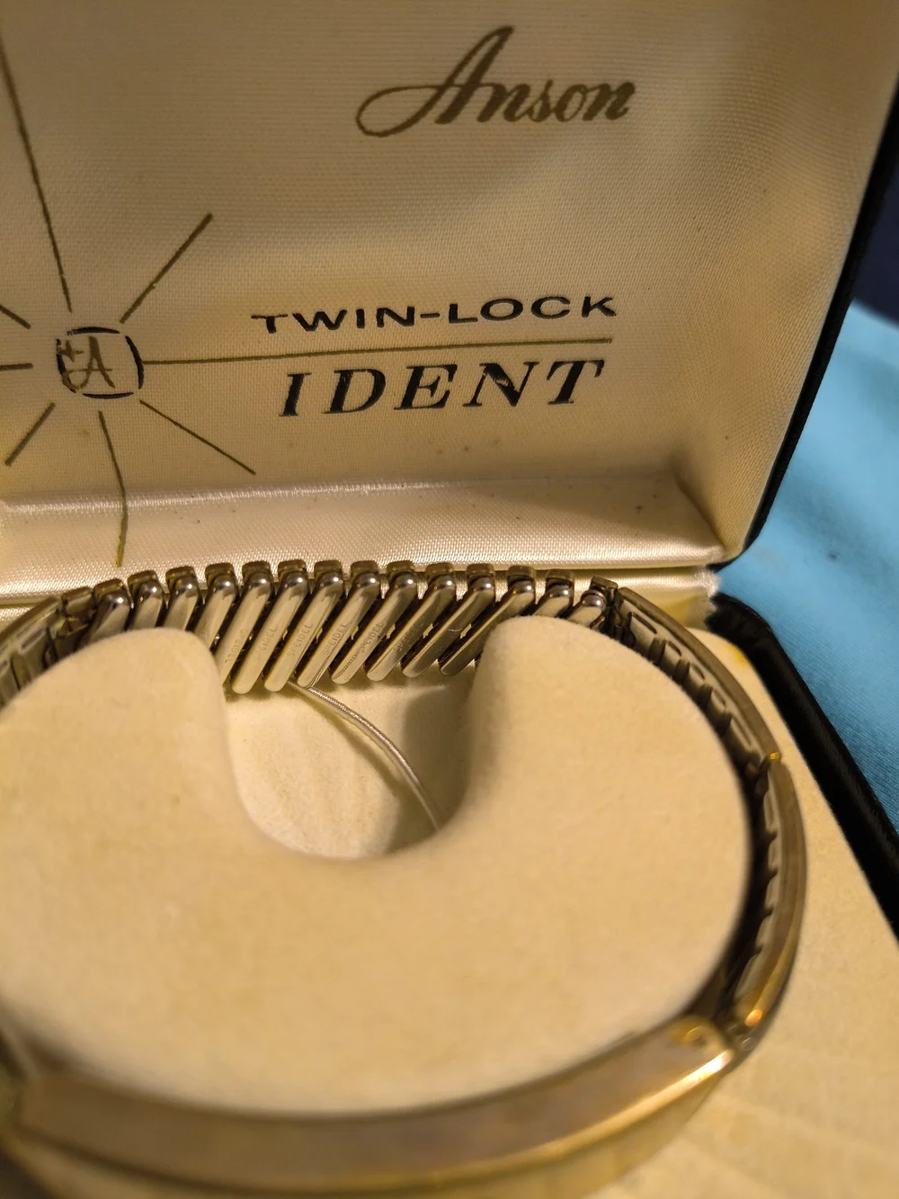 Source Unknown Gold-Tone Men’s ID Bracelet with Black Accents